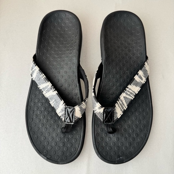 VIONIC Tide II Womens Flip Flops Size 10 Sequins Sandals Thong Slip On Black - Picture 4 of 14